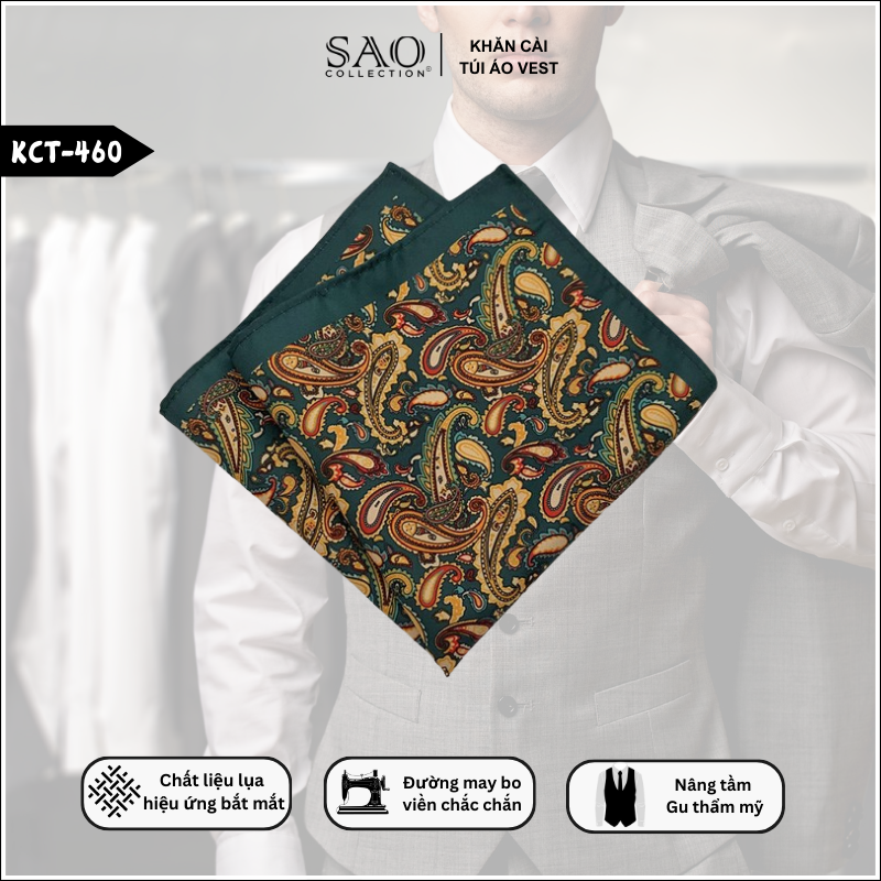 Khăn Cài Túi Vest Cho Nam Gu Thời Trang Mạnh (KCT460)