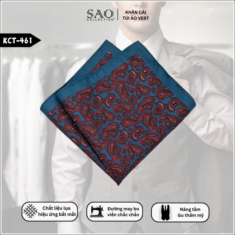 Pocket Square – Khăn Cài Vest Nam Cao Cấp, Phối Đồ Cưới Hỏi & Công Sở (KCT461)
