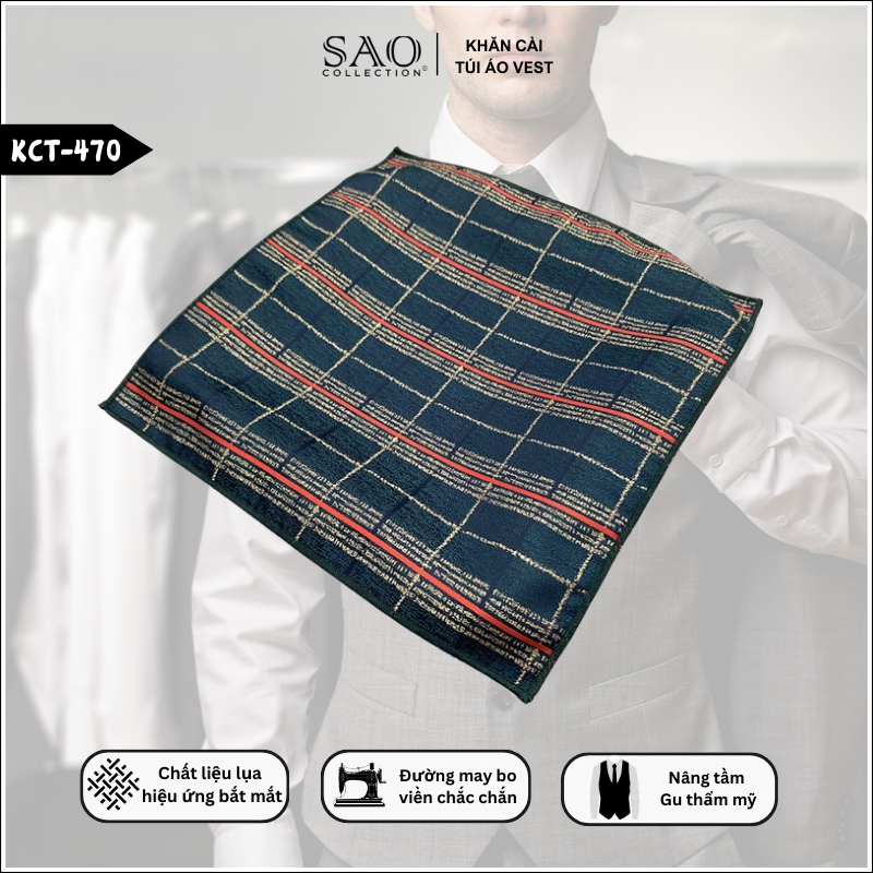Pocket Square Nam Dự Tiệc Cưới Người Thân (KCT470)