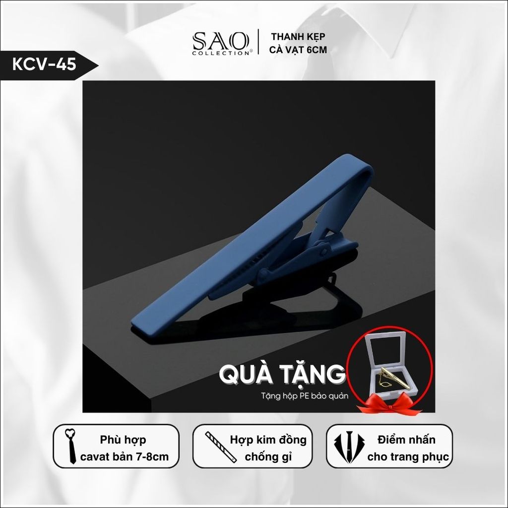 Kẹp Cà Vạt Nam Cao Cấp Nhiều mầu 6cm – Phiên Bản Giới Hạn - Lịch Lãm Cho Doanh Nhân Sang Trọng (KCV45)