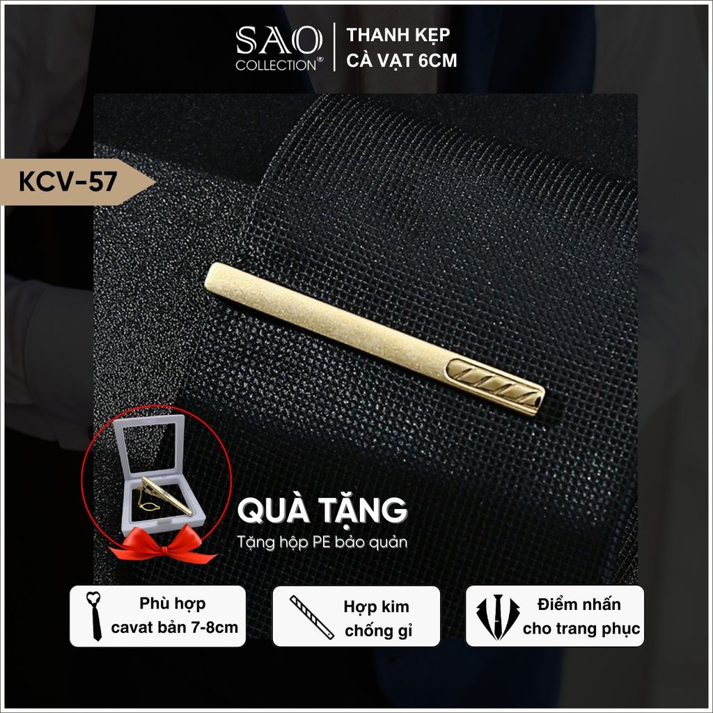 Kẹp Cà Vạt Nam Cao Cấp Nhiều mầu 6cm – Phiên Bản Giới Hạn - Lịch Lãm Cho Doanh Nhân Sang Trọng (KCV57)