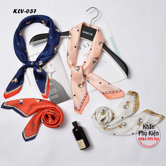 Khăn Lụa Vuông Hàn Quốc (KLV037)
