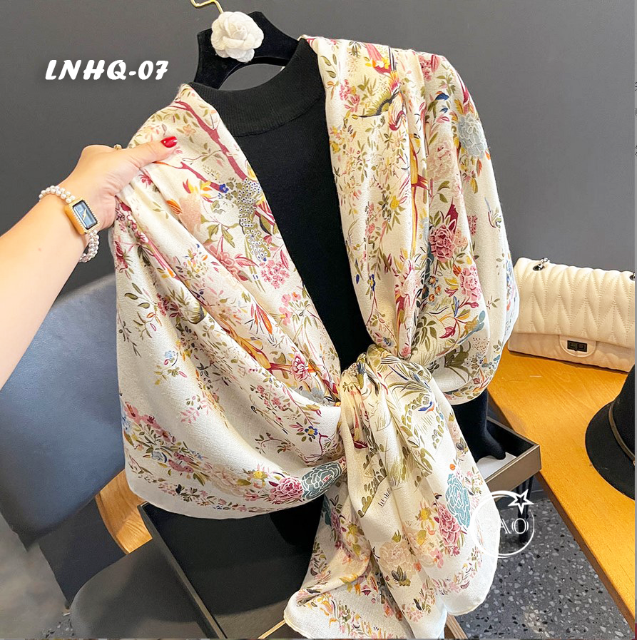 Khăn Choàng Linen Phong Cách Hàn Quốc Cao Cấp (LNHQ07)