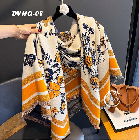Khăn Choàng Dạ Cashmere Vuông Luxury Phiên Bản Mới (DVHQ08)