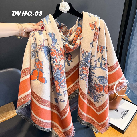 Khăn Choàng Dạ Cashmere Vuông Luxury Phiên Bản Mới (DVHQ08)