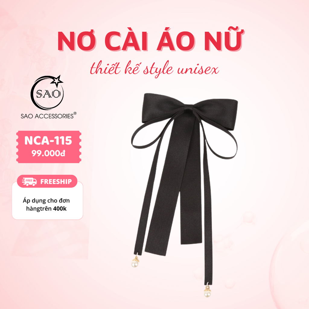 Nơ Cài Áo Nữ Thiết Kế Cao Cấp (NCA115)