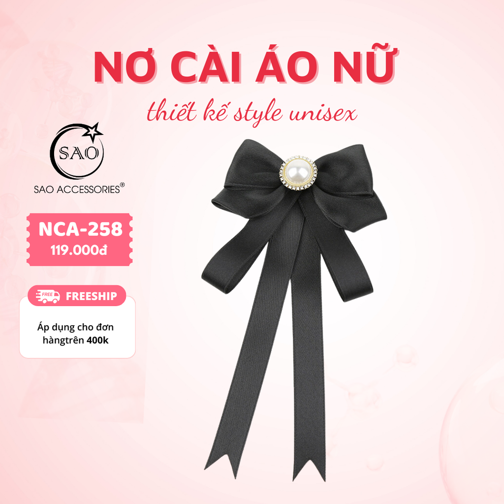 Nơ Cài Áo Nữ Thiết Kế Cao Cấp (NCA258)