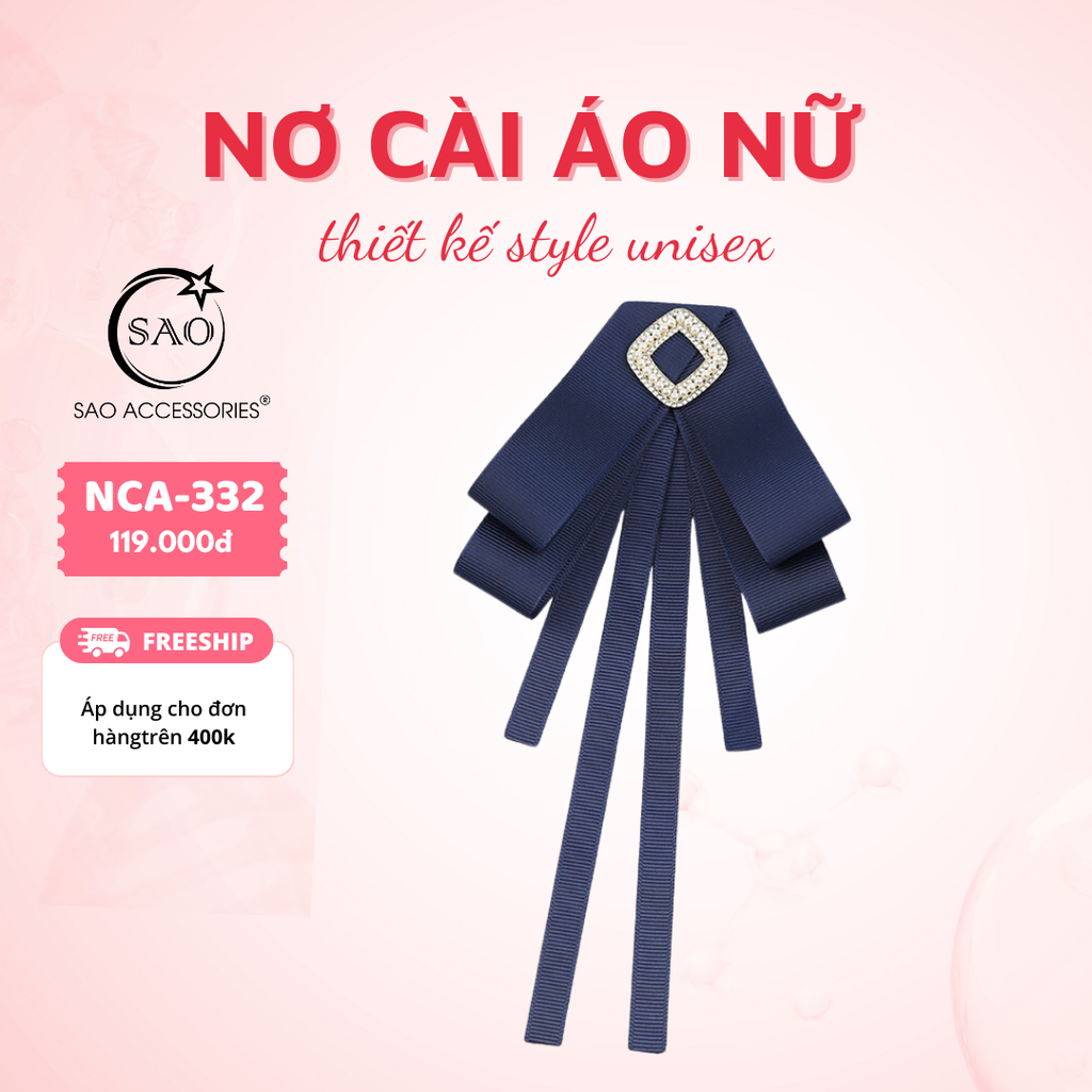 Nơ Cài Áo Nữ Thiết Kế Cao Cấp (NCA332)