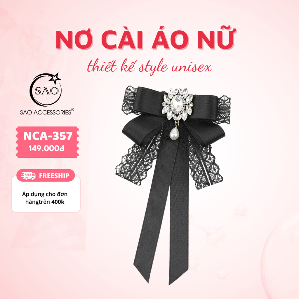 Nơ Cài Áo Nữ Thiết Kế Cao Cấp (NCA357)