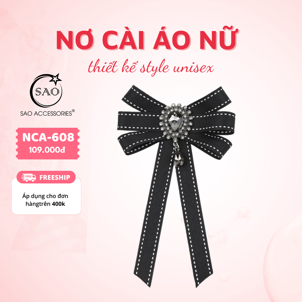 Nơ Cài Áo Nữ Thiết Kế Cao Cấp (NCA608)