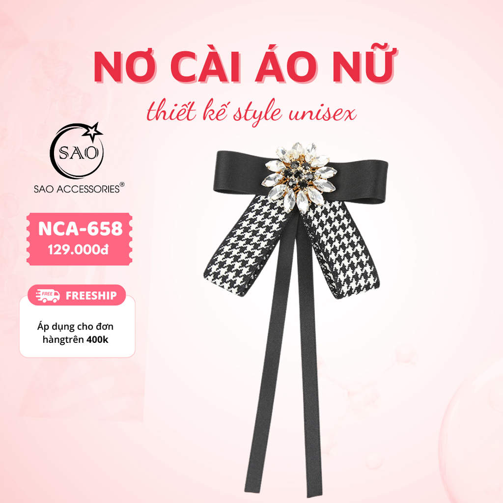 Nơ Cài Áo Nữ Thiết Kế Cao Cấp (NCA658)