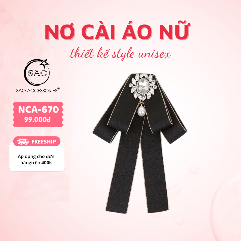 Nơ Cài Áo Nữ Thiết Kế Cao Cấp (NCA670)