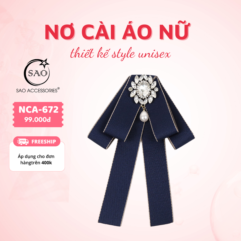 Nơ Cài Áo Nữ Thiết Kế Cao Cấp (NCA672)