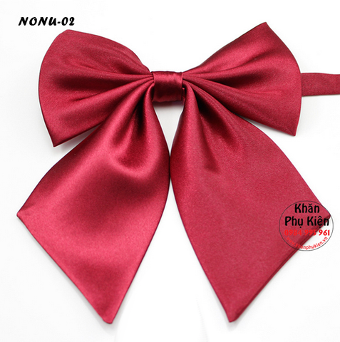Nơ Cài Áo Nơ Đeo Cổ Nữ Trơn Màu Đỏ Đô (NONU02)
