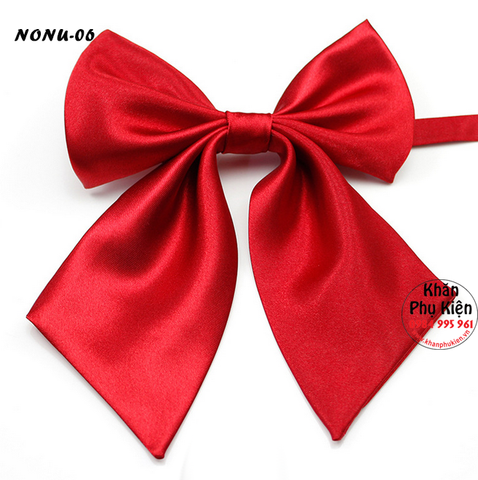 Nơ Cài Áo Nơ Đeo Cổ Nữ Trơn Màu Đỏ Tươi (NONU06)