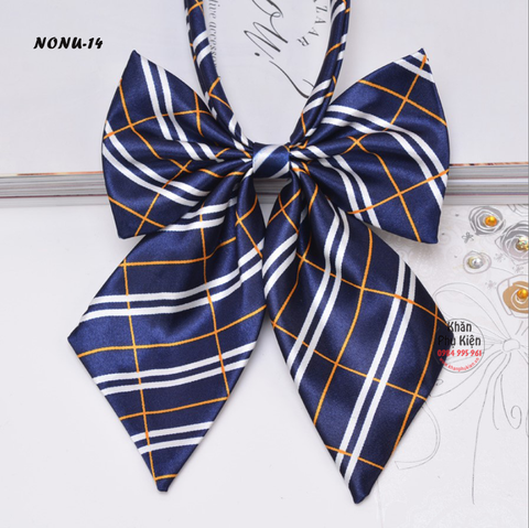 Nơ Cài Áo Nơ Đeo Cổ Nữ Kẻ Sọc Màu Tím (NONU14)
