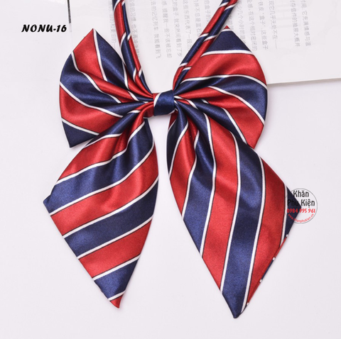 Nơ Cài Áo Nơ Đeo Cổ Nữ Kẻ Sọc Màu Tím (NONU16)