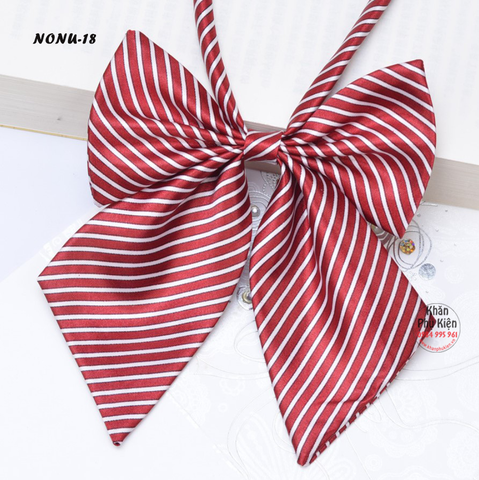 Nơ Cài Áo Nơ Đeo Cổ Nữ Kẻ Sọc Màu Tím (NONU18)