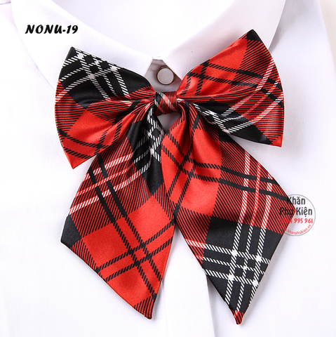 Nơ Cài Áo Nơ Đeo Cổ Nữ Kẻ Sọc Màu Tím (NONU19)