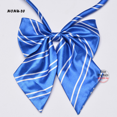 Nơ Cài Áo Nơ Đeo Cổ Nữ Kẻ Sọc Màu Tím (NONU20)