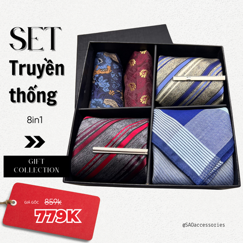 SET QUÀ TẶNG CARAVAT 8IN1 TRUYỀN THỐNG