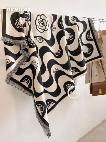 Khăn Choàng Dạ Cashmere Vuông Luxury Phiên Bản Mới (DVHQ02)