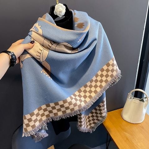 Khăn Choàng Dạ Cashmere Vuông Luxury Phiên Bản Mới (DVHQ03)