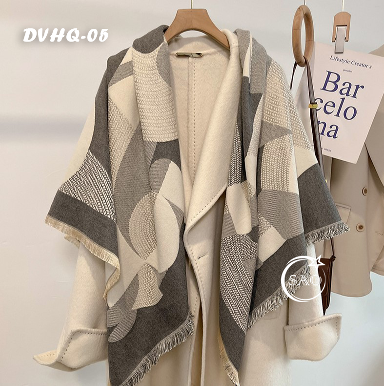 Khăn Choàng Dạ Cashmere Vuông Luxury Phiên Bản Mới (DVHQ05)