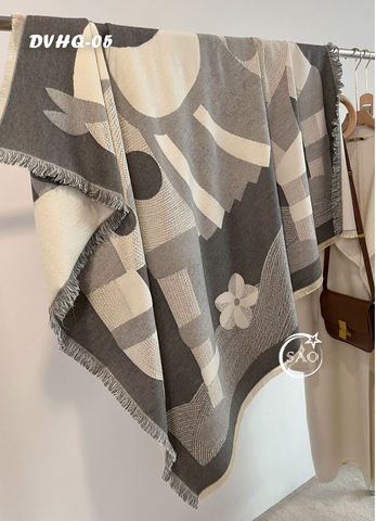 Khăn Choàng Dạ Cashmere Vuông Luxury Phiên Bản Mới (DVHQ05)