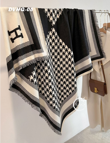 Khăn Choàng Dạ Cashmere Vuông Luxury Phiên Bản Mới (DVHQ06)