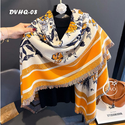 Khăn Choàng Dạ Cashmere Vuông Luxury Phiên Bản Mới (DVHQ08)