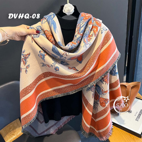 Khăn Choàng Dạ Cashmere Vuông Luxury Phiên Bản Mới (DVHQ08)