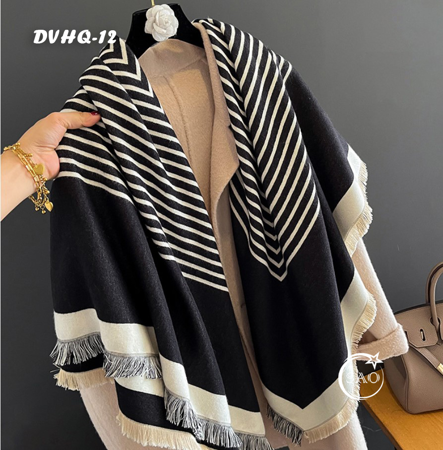Choàng Dạ Cashmere Vuông Luxury Phiên Bản Mới (DVHQ12)