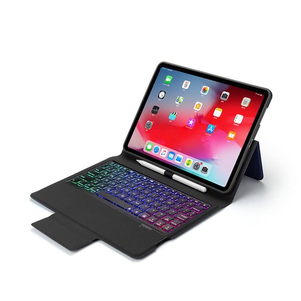 Bàn phím Bluetooth có đèn kèm bao da slim và khay đựng bút pencil cho iPad 10.2/10.5/ Air 3/ Gen 7/ iPad Pro 2017/ iPad Pro 2018/ iPad Air 2019 Aturos P102(Màu đen)