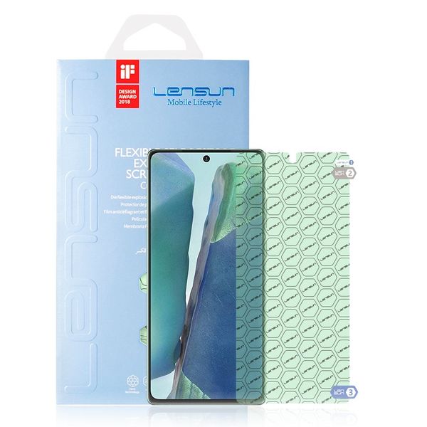 Cường lực dẻo nano miếng dán màn hình TPU, bảo vệ mặt trước cho Samsung Galaxy Note 20 Lensun , tự phục hồi, chống vân tay, chống va đập và trầy xước-Kèm tool hỗ trợ tự dán