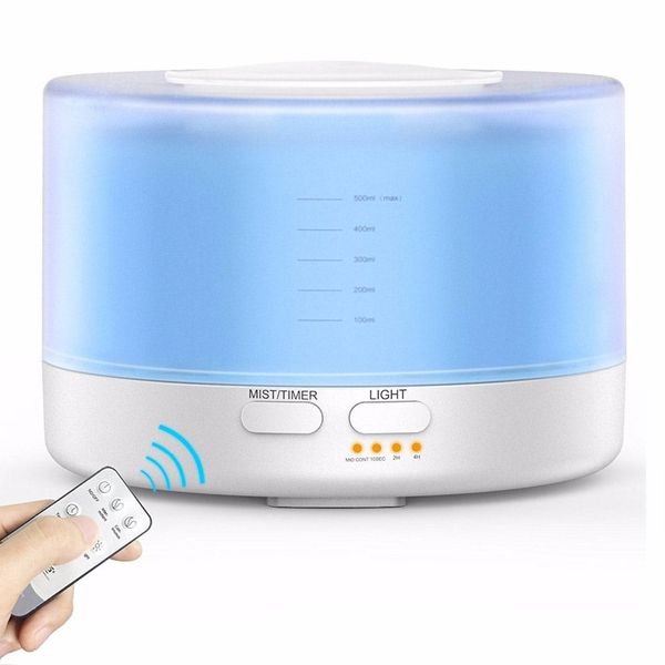 Máy phun sương khuếch tán tinh dầu mini Promax 68YK 500 ml tích hợp đèn ngủ và remote điều khiển từ xa