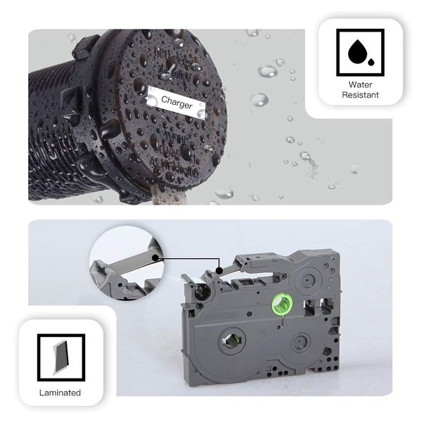 Giấy in cho máy in Brother PTD210/PTD400/PTD600/PTH110 khổ 12mm dài 8m