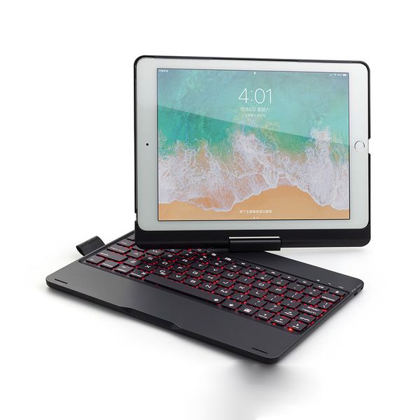 Bàn phím Bluetooth có đèn có thể gập xoay 360 độ cho iPad Pro 9.7 2018. 2019, Air 2019, iPad Air 1/ Air 2/ Gen 5/ Gen 6 Aturos F180 (Màu đen)