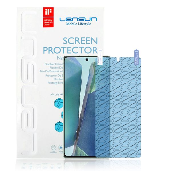 Cường lực dẻo nano miếng dán màn hình TPU, bảo vệ mặt trước cho Samsung Galaxy Note 20 Lensun 0,35mm, tự phục hồi, chống vân tay, chống va đập và trầy xước-Kèm tool hỗ trợ tự dán
