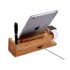 Dock đế sạc gỗ kèm giá đỡ đa năng cho iPhone, iPad, Apple Watch, Android kèm khe gắn bút và để Name card- Aturos N2W