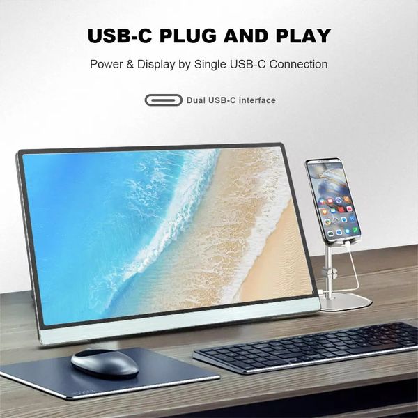 Màn hình di động Aturos PT13P tích hợp loa, cảm ứng (touchpad), truyền hình ảnh trực tiếp cho Android, Samsung DEX,Windows(Màn 1080p, IPS,HDR, touch )