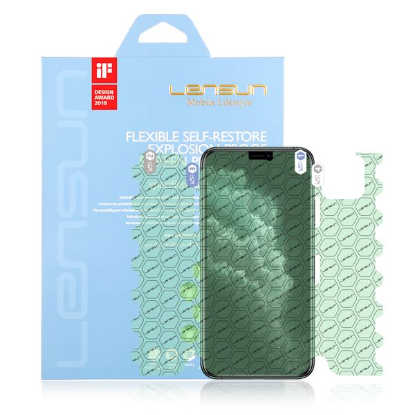 Cường lực dẻo nano miếng dán màn hình PPF cho iPhone 11 Pro Lensun 360, tự phục hồi, chống vân tay, chống va đập và trầy xước