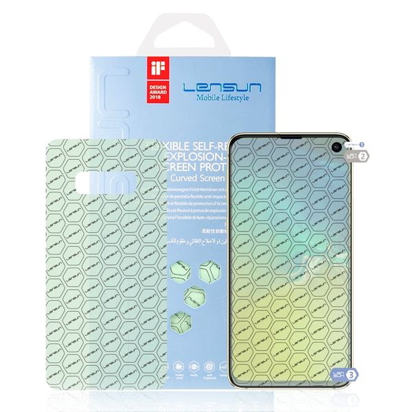 Cường lực dẻo nano bảo vệ full mặt trước 0.15mm, mặt sau cho Samsung Galaxy S10E Lensun tự phục hồi, chống vân tay, chống va đập và trầy xước