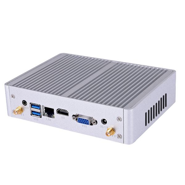 Mini PC, CPU Mini máy tính chuẩn công nghiệp Aturos YC025 Core i5 4200U, RAM 8G, SSD M2 128G (Bạc)