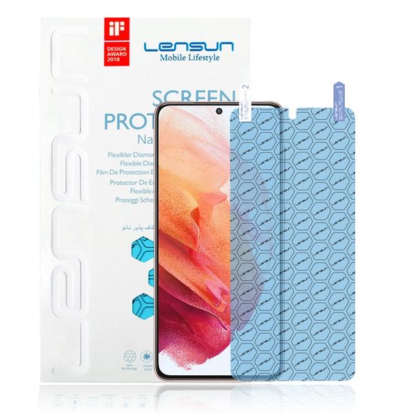 Cường lực dẻo nano miếng dán màn hình TPU, bảo vệ mặt trước cho Samsung Galaxy S21 Lensun 0,35mm, tự phục hồi, chống vân tay, chống va đập và trầy xước-Kèm tool hỗ trợ tự dán