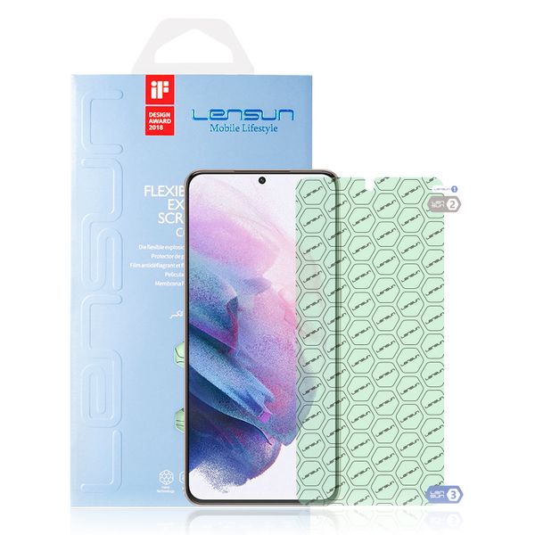 Cường lực dẻo nano miếng dán màn hình TPU, bảo vệ mặt trước cho Samsung Galaxy S21 Ultra Lensun , tự phục hồi, chống vân tay, chống va đập và trầy xước-Kèm tool hỗ trợ tự dán