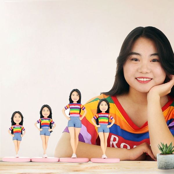 Làm tượng 3D chibi đất sét nung theo ảnh chụp chân dung cá nhân giống mẫu thật