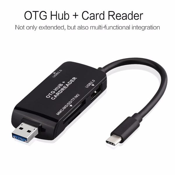 Đầu chuyển OTG nhiều đầu vào USB Type C, Micro USB, USB tích hợp đầu đọc thẻ