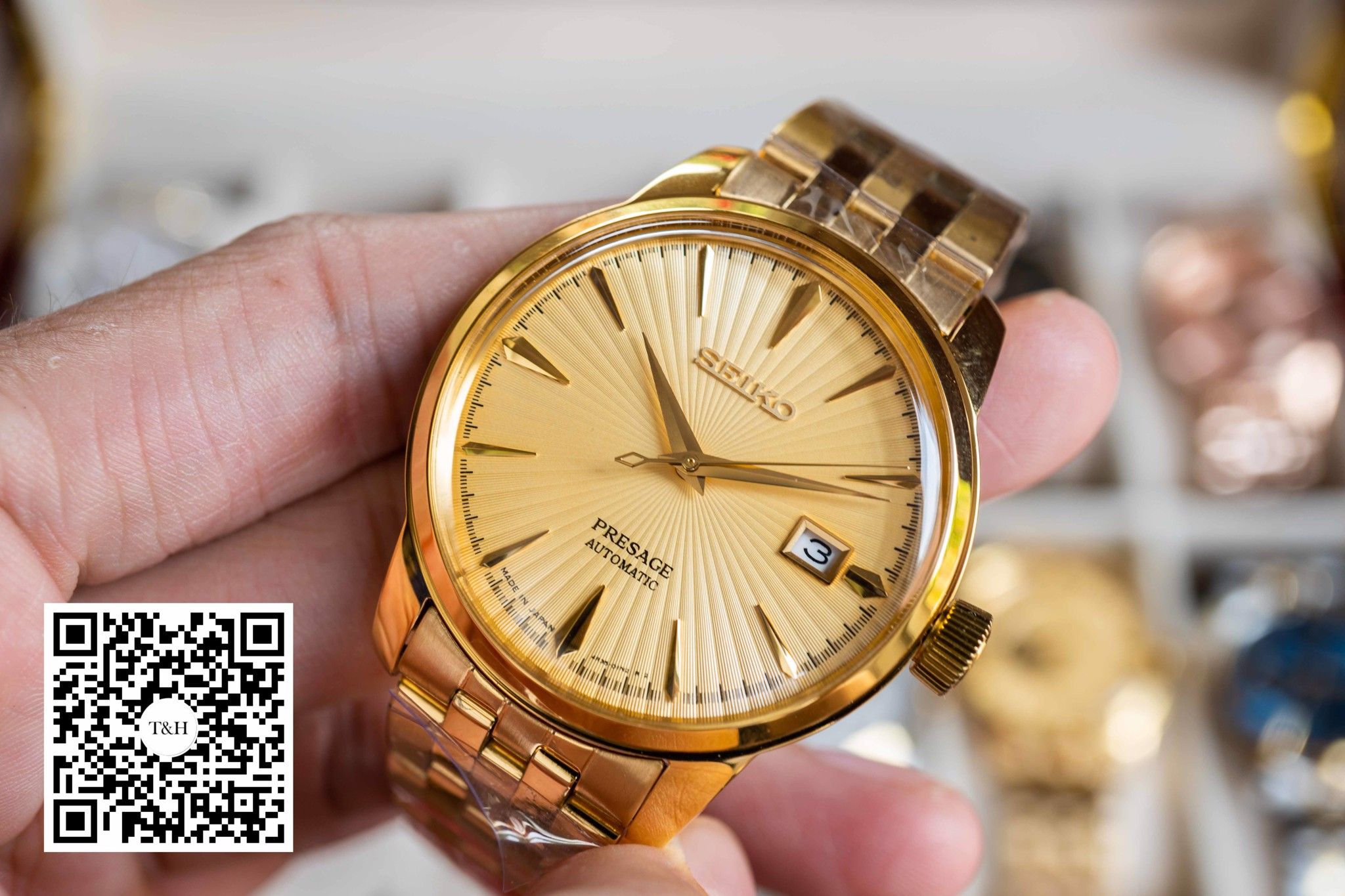 Đồng hồ cơ Seiko presage mặt vàng gold SNK412250 cao cấp máy 4R – FUDO VIỆT  NAM