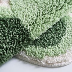 Thảm Lau Chân Dệt Lông Siêu Thấm Decor Các Vị Trí Trong Nhà 6 Đốm Xanh